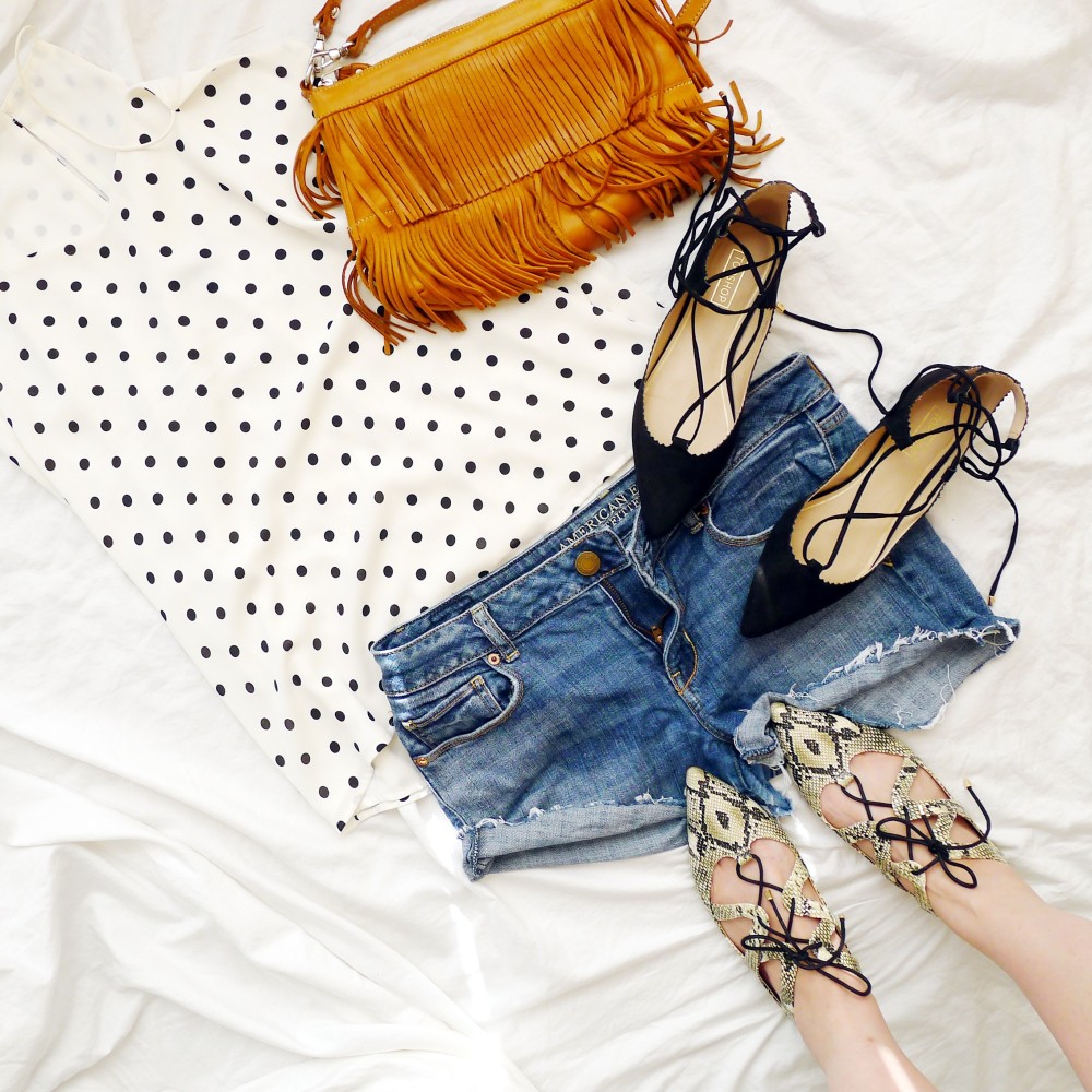 Lace Up Flats | Summer Date Night Outfit - hellonance